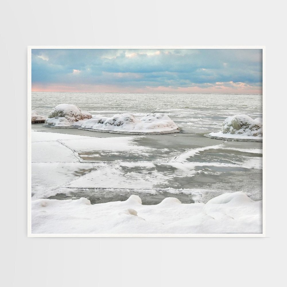 16x20 Beautiful Frozen Lake Winter Photography Oil Painting‎ Art Poster